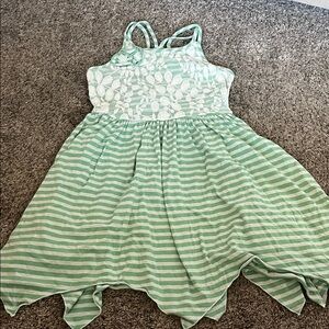 Isobella & Chloe Mint Striped Kids Dress